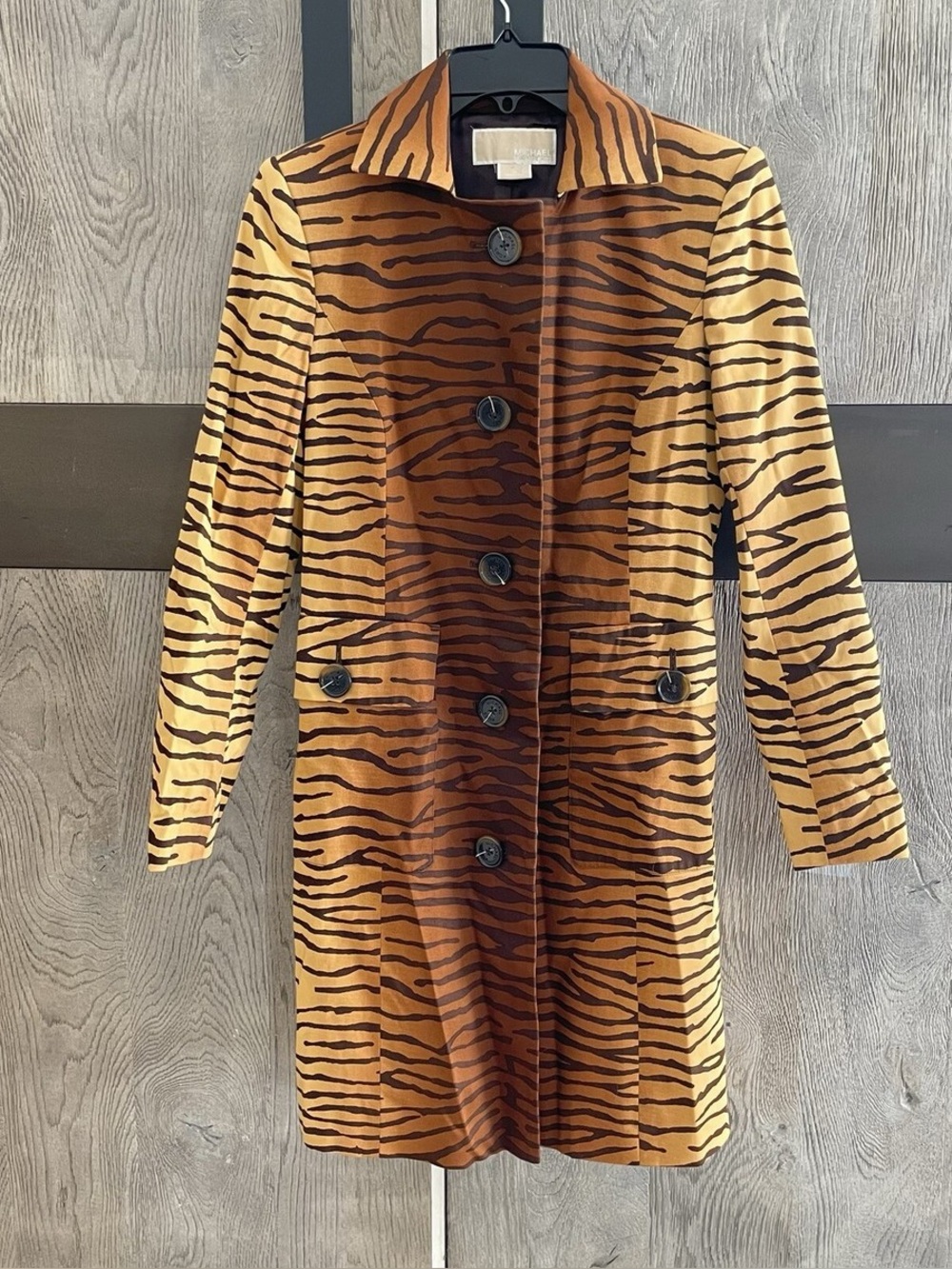 Tiger-Striped Trench Coat